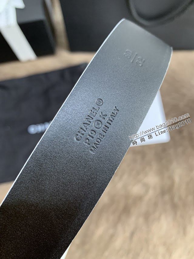 Chanel女士皮帶 香奈兒小香鑽圈雙面用小牛皮腰帶  jjp1166